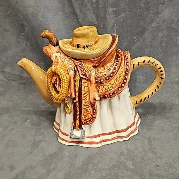 Western Tea Pot Saddle Cowboy Hat Vintage - Picture 1 of 13
